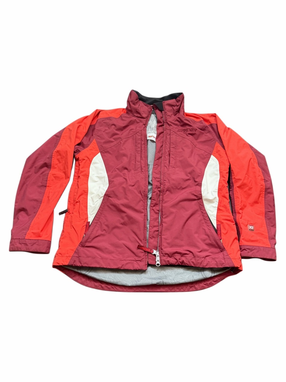 Spyder Women's Ski Jacket in Burgundy, Red & White